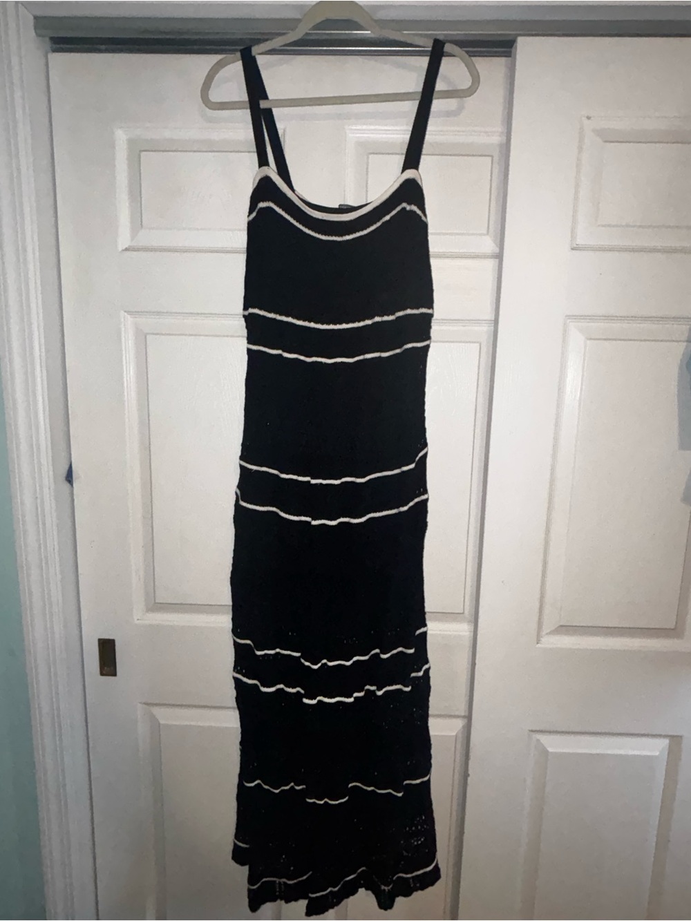 Abercrombie & Fitch Black Maxi Dress with Cream Trim
